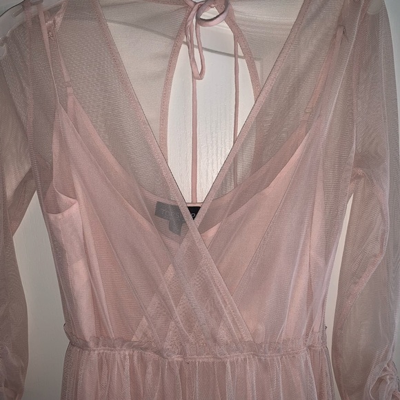 Topshop Wrap Mesh Midi Dress - Picture 4 of 4